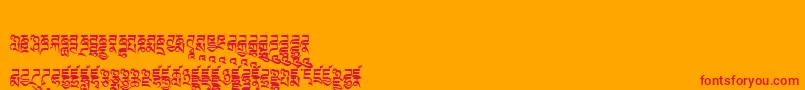 Tibetanmachineweb3 Font – Red Fonts on Orange Background