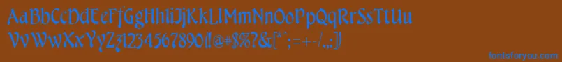 CheshireRegular Font – Blue Fonts on Brown Background
