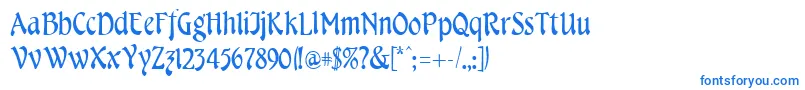 CheshireRegular-Schriftart – Blaue Schriften auf weißem Hintergrund