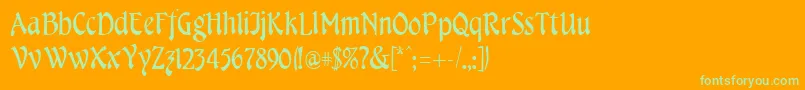 CheshireRegular Font – Green Fonts on Orange Background