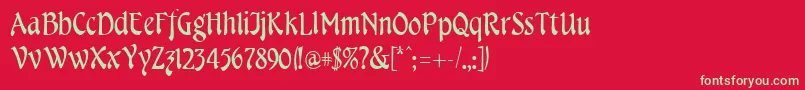 CheshireRegular Font – Green Fonts on Red Background