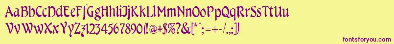 CheshireRegular Font – Purple Fonts on Yellow Background