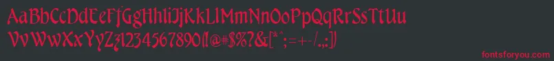 CheshireRegular Font – Red Fonts on Black Background