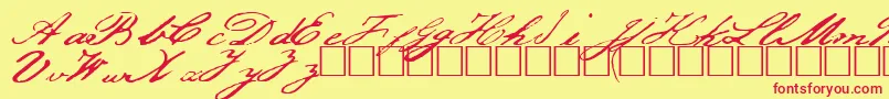 Jeffrson-fontti – punaiset fontit keltaisella taustalla