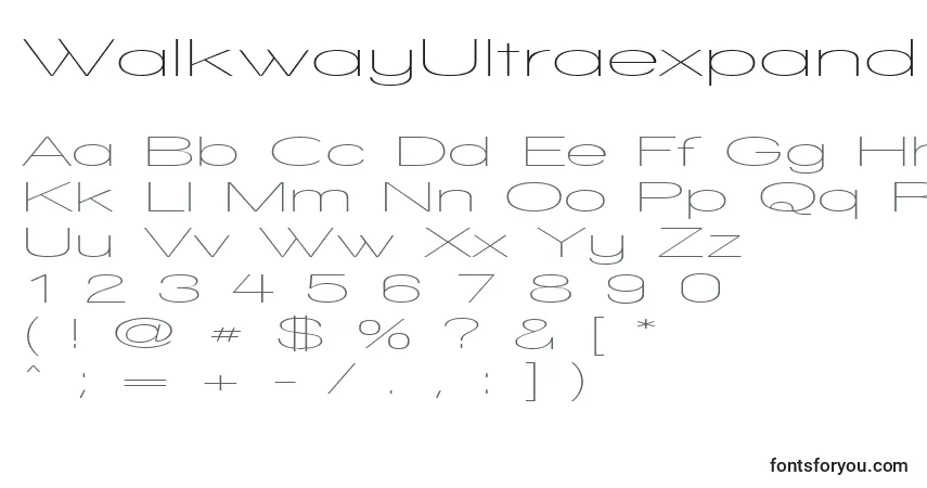 A fonte WalkwayUltraexpand – alfabeto, números, caracteres especiais