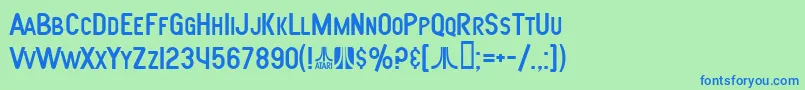 SfAtarianSystem Font – Blue Fonts on Green Background
