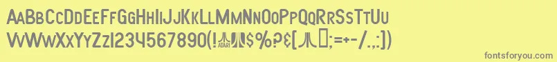 SfAtarianSystem-fontti – harmaat kirjasimet keltaisella taustalla