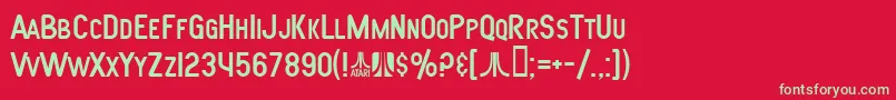 フォントSfAtarianSystem – 赤い背景に緑の文字