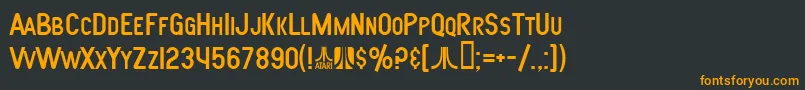 フォントSfAtarianSystem – 黒い背景にオレンジの文字