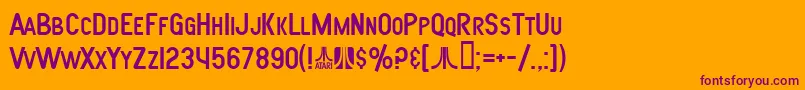 Шрифт SfAtarianSystem – фиолетовые шрифты на оранжевом фоне
