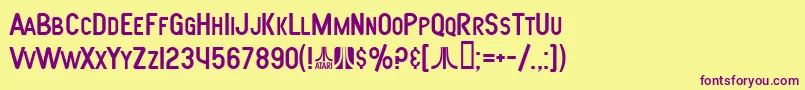 SfAtarianSystem Font – Purple Fonts on Yellow Background