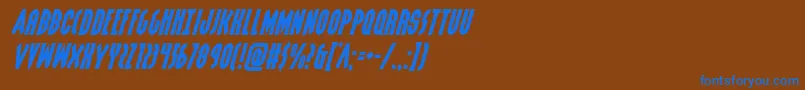 Grendelsmotherexpandital Font – Blue Fonts on Brown Background