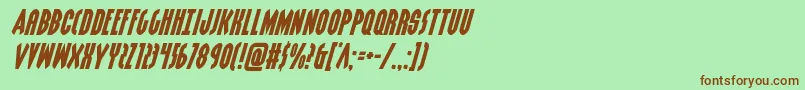 Шрифт Grendelsmotherexpandital – коричневые шрифты на зелёном фоне