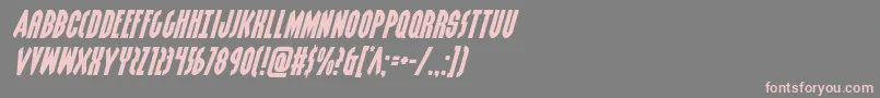 フォントGrendelsmotherexpandital – 灰色の背景にピンクのフォント