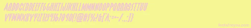 Grendelsmotherexpandital-Schriftart – Rosa Schriften auf gelbem Hintergrund