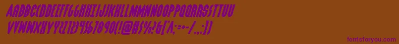 Grendelsmotherexpandital Font – Purple Fonts on Brown Background