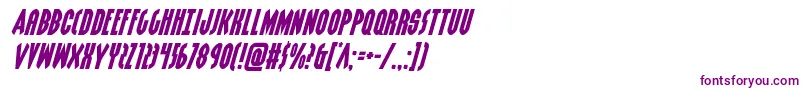 Grendelsmotherexpandital-Schriftart – Violette Schriften auf weißem Hintergrund