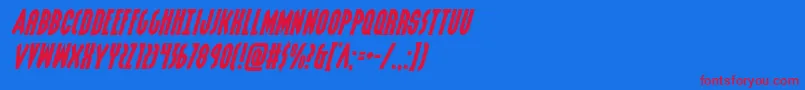 Grendelsmotherexpandital-fontti – punaiset fontit sinisellä taustalla