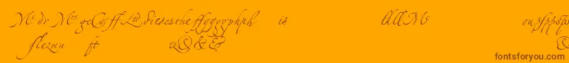 LinotypezapfinoLigature-Schriftart – Braune Schriften auf orangefarbenem Hintergrund