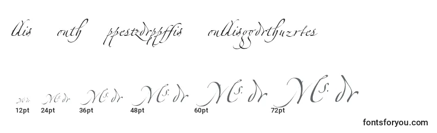 Tamaños de fuente LinotypezapfinoLigature