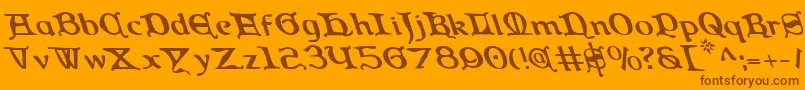QueenCountryLeftalic Font – Brown Fonts on Orange Background