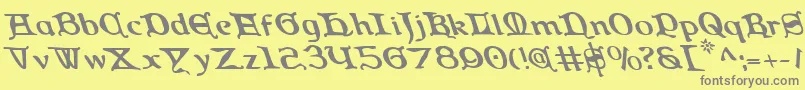 QueenCountryLeftalic Font – Gray Fonts on Yellow Background