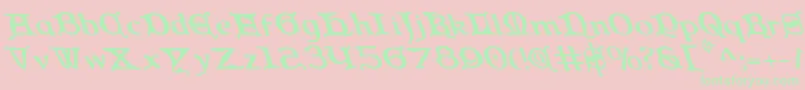 QueenCountryLeftalic Font – Green Fonts on Pink Background