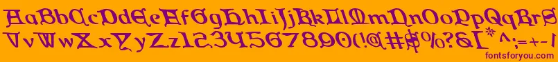 QueenCountryLeftalic Font – Purple Fonts on Orange Background