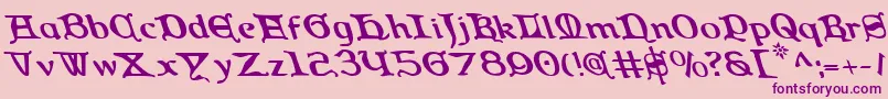 QueenCountryLeftalic-Schriftart – Violette Schriften auf rosa Hintergrund