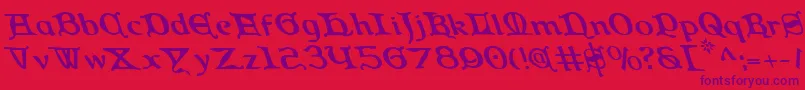 QueenCountryLeftalic Font – Purple Fonts on Red Background