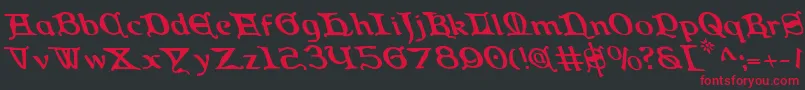 QueenCountryLeftalic Font – Red Fonts on Black Background