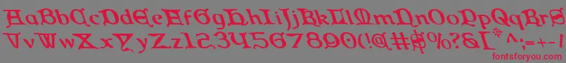 QueenCountryLeftalic Font – Red Fonts on Gray Background