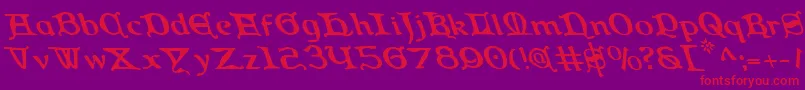QueenCountryLeftalic Font – Red Fonts on Purple Background