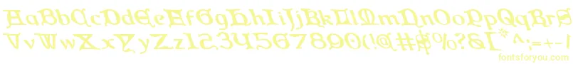 QueenCountryLeftalic Font – Yellow Fonts on White Background