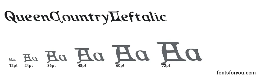 Größen der Schriftart QueenCountryLeftalic