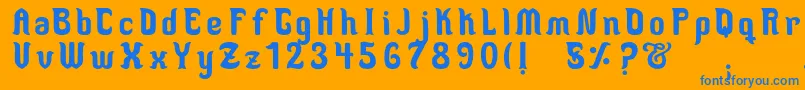 MedusaScript Font – Blue Fonts on Orange Background