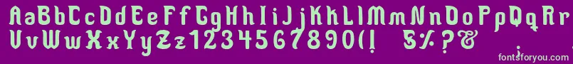 MedusaScript Font – Green Fonts on Purple Background
