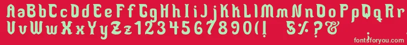 MedusaScript Font – Green Fonts on Red Background