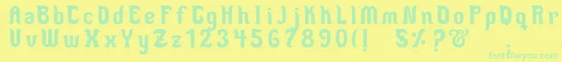 MedusaScript Font – Green Fonts on Yellow Background