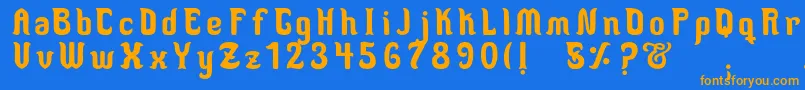 MedusaScript Font – Orange Fonts on Blue Background