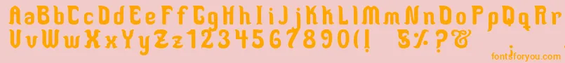 MedusaScript Font – Orange Fonts on Pink Background