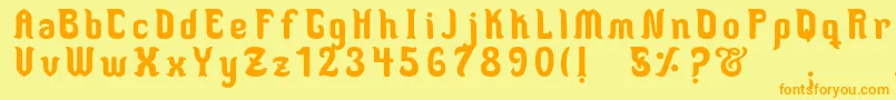 MedusaScript Font – Orange Fonts on Yellow Background