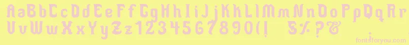 Fonte MedusaScript – fontes rosa em um fundo amarelo