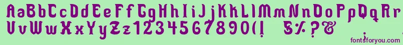 MedusaScript Font – Purple Fonts on Green Background