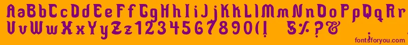 MedusaScript-fontti – violetit fontit oranssilla taustalla