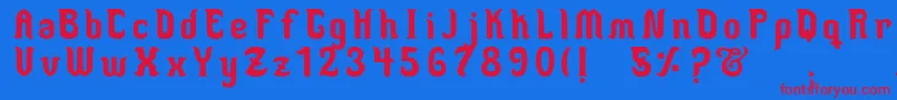 フォントMedusaScript – 赤い文字の青い背景