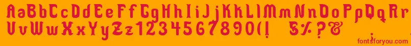 MedusaScript Font – Red Fonts on Orange Background