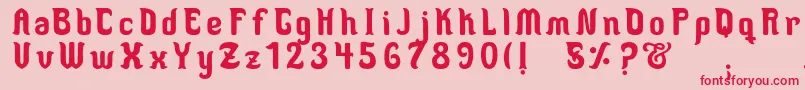 フォントMedusaScript – ピンクの背景に赤い文字