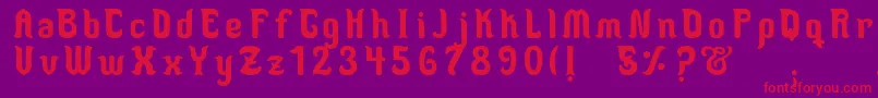 MedusaScript-Schriftart – Rote Schriften auf violettem Hintergrund