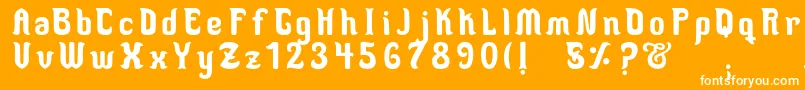 フォントMedusaScript – オレンジの背景に白い文字